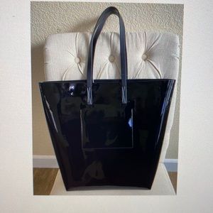 Marni Shiny Black Polyurethane Tote